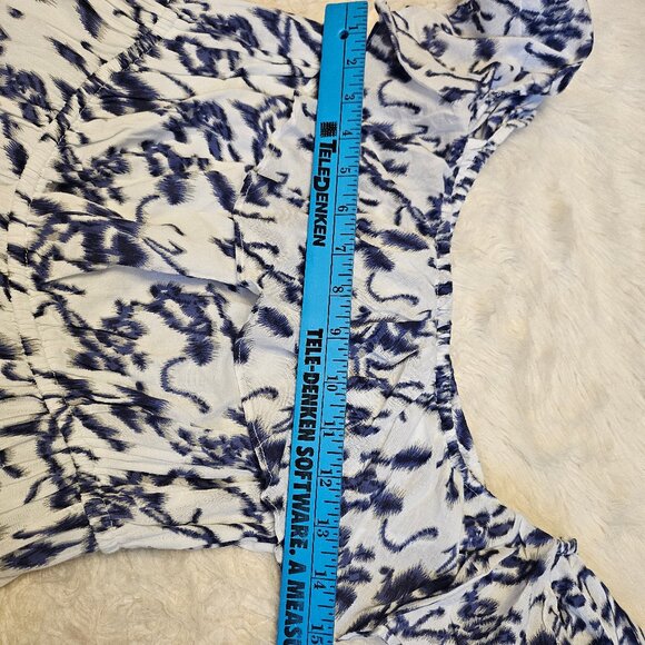 Grace Elements Women's 100% Cotton Blue Floral Off The Shoulder Midi Dress M - Picture 4 of 6